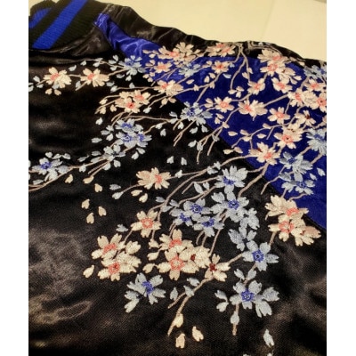 横須賀桜と荒波柄刺リバーシブルスカジャンMサイズ