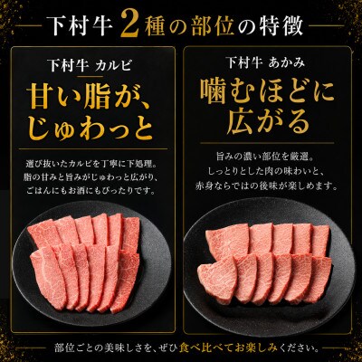 東浦町産黒毛和牛『下村牛』焼肉2種食べ比べセット(A)計500g(カルビ・あかみ各250g)