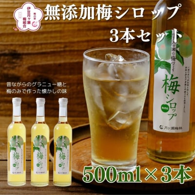 梅シロップ500ml×3本(化粧箱・ラッピング込み)セット