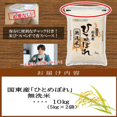 便利なチャック付き! 国東産ひとめぼれ 令和6年産 無洗米 10kg(5kg×2袋)_2521R-2