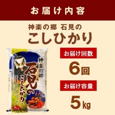【毎月定期便】神楽の郷　石見のこしひかり　5kg全6回