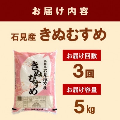 【毎月定期便】石見産きぬむすめ　5kg全3回