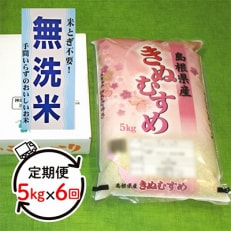 2024年2月発送開始『定期便』無洗米 石見地方産きぬむすめ 5kg&times;全6回