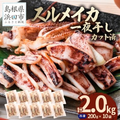 島根県産浜田市加工　食べ応え大満足のスルメイカ一夜干し(2.0kg)【小分け個包装】