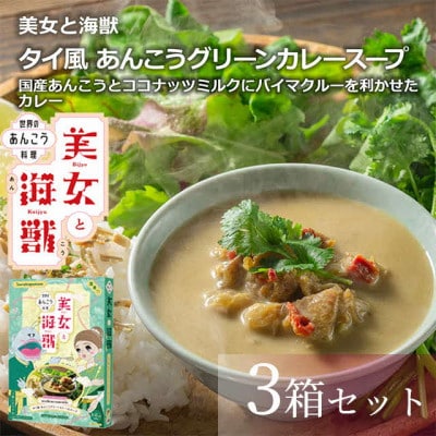 美女と海獣 タイ風あんこうグリーンカレーのスープ　3箱セット