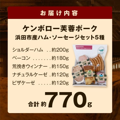 浜田市産　ケンボロー芙蓉ポーク　ハム・ソーセージセット5種