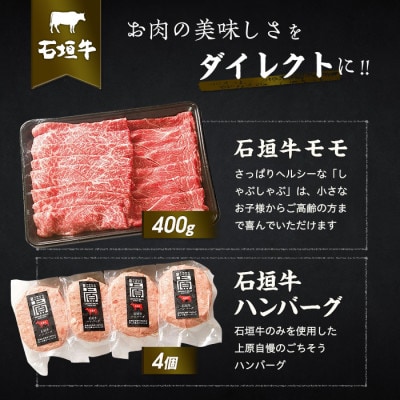 石垣牛ももすきしゃぶ+石垣牛ハンバーグ