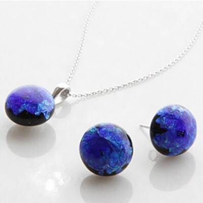 ホタルガラス12mmピアス/ペンダント SV925セット【SV925_Set-5】