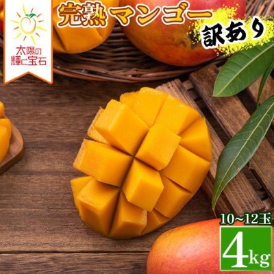 【2024年発送・先行受付】<訳あり>生産者直送の完熟濃厚アップルマンゴー4kg(10～12玉)
