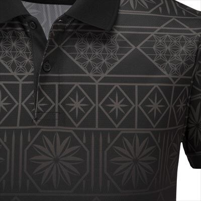 ミズノ・薩摩切子柄ポロシャツ(ブラック・2XL)　C0-116-05