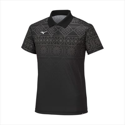ミズノ・薩摩切子柄ポロシャツ(ブラック・3XL)　C0-116-06