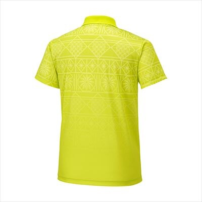ミズノ・薩摩切子柄ポロシャツ(ライムグリーン・3XL)　C0-117-06