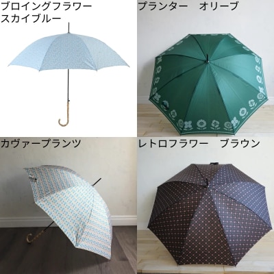 ジャンプ長傘 日傘 雨傘 晴雨兼用傘(ブロイングフラワー　スカイブルー)[096A18-05]
