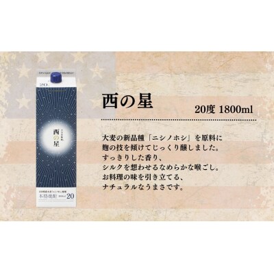 西の星 20度 25度 1.8L×2本【114000302】【一般社団法人　地域商社USA】