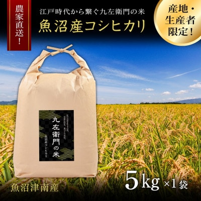 魚沼産コシヒカリ 十六代続く九左衛門の米 5kg(5kg×1袋)