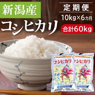 【毎月定期便】新潟産コシヒカリ(精米)10kg(5kg×2袋)全6回