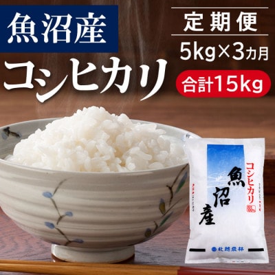 【毎月定期便】魚沼産コシヒカリ 5kg(精米)全3回