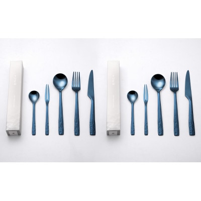 YUEN(PVD BLUE)10pcsペアディナーセット