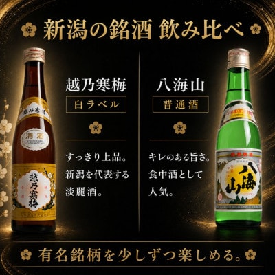 久保田・越乃寒梅・八海山入り!新潟受賞蔵有名酒飲み比べ 300ml 5本