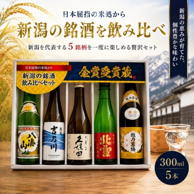 新潟の辛口飲み比べ!金賞受賞五蔵飲み比べセット 300ml 5本
