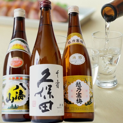 新潟3大有名酒 久保田千寿・越乃寒梅・八海山飲み比べ 720ml×3本【DF017】