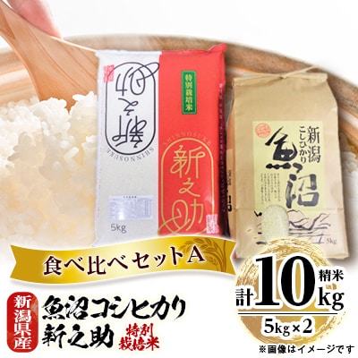 新潟米10kgセットA 魚沼産コシヒカリ5kg+新之助(特別栽培米)5kg