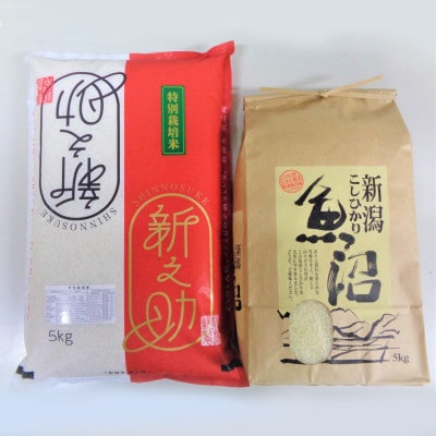 新潟米10kgセットA 魚沼産コシヒカリ5kg+新之助(特別栽培米)5kg