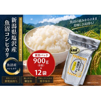 【令和7年産】新潟県塩沢産コシヒカリ そのまんま真空パック 900g×12袋セット