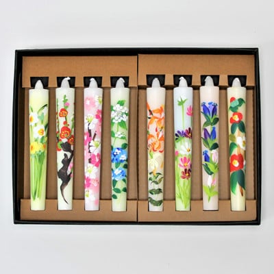 手描き花ろうそく 12cm×8本入