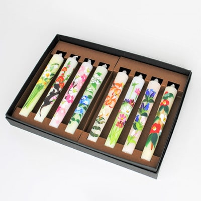 手描き花ろうそく 12cm×8本入