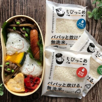 新潟米「ちびっこめ パパッと炊ける無洗米」1合パック×12袋