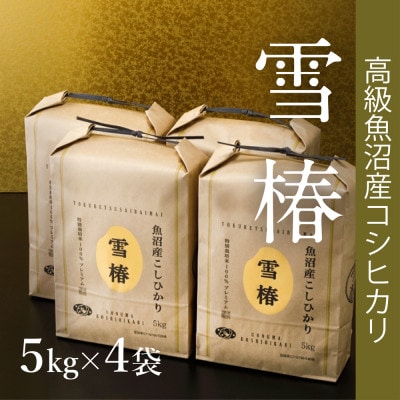高級中魚沼産コシヒカリ「雪椿」20kg(5kg×4袋)　特別栽培米