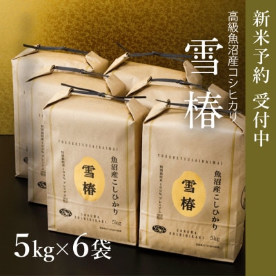 令和6年産　高級魚沼産コシヒカリ「雪椿」精米30kg(5kg×6袋)