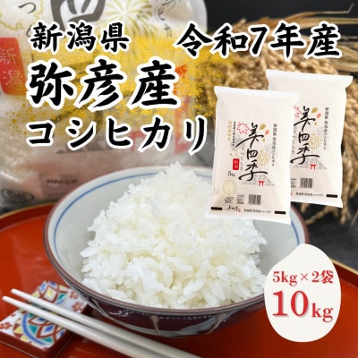 令和7年産 新潟県弥彦産コシヒカリ 美四季10kg(5kg×2袋)皇室献上米農家生産 特別栽培米精米
