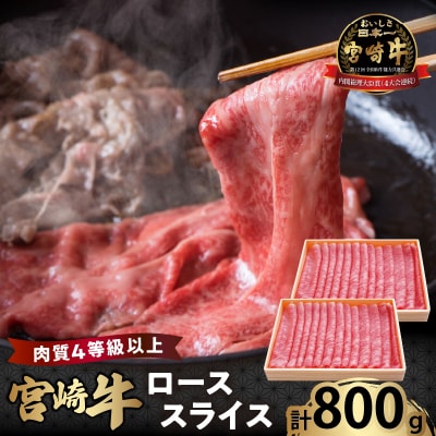 宮崎牛ローススライス(計800g) 肉 牛 牛肉 国産_T050-006
