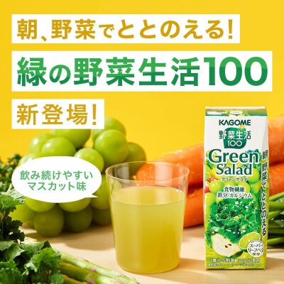 カゴメ 野菜生活100グリーンサラダ 200ml×48本入【野菜・果実ミックスジュース】