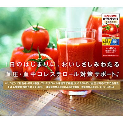 【毎月定期便】カゴメ トマトジュース 食塩無添加 200ml×48本入 紙パック 全3回