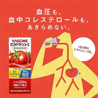 【毎月定期便】カゴメ トマトジュース 食塩無添加 200ml×48本入 紙パック 全3回