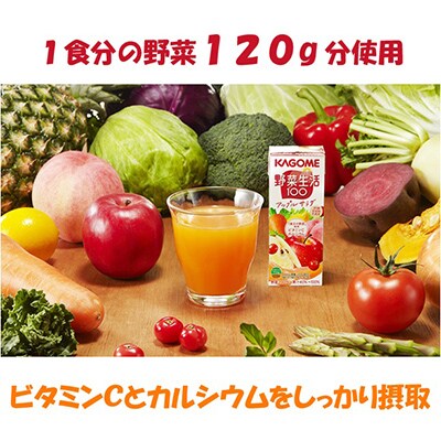 2023年9月発送開始『定期便』カゴメ 野菜生活アップルサラダ 200ml×24本入 全3回