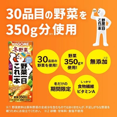 カゴメ 野菜一日これ一本 冬野菜Mix 200ml 紙パック 24本入