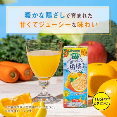 カゴメ 野菜生活100 瀬戸内柑橘ミックス 195ml 紙パック 48本 (24本入×2箱)