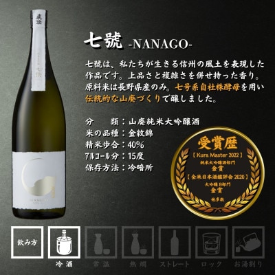真澄 フラッグシップ 山廃 純米大吟醸酒 七號 飲み比べセット 1800ml 5本 富士見町
