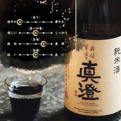真澄 純米酒 奥伝寒造り 1800ml 2本 日本酒 地酒 富士見町