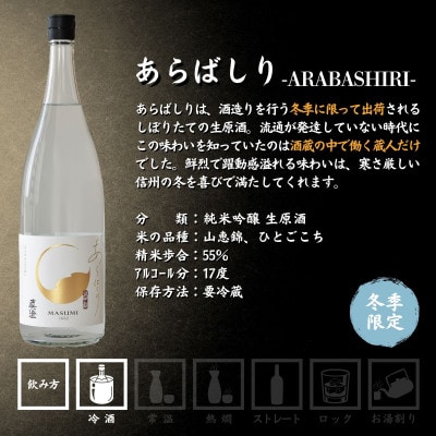 【冬季限定】真澄「あらばしり」「山花」1,800ml×2本 11月下旬以降順次発送