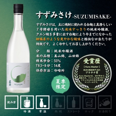 夏季限定 信州 真澄 純米大吟醸・山花 純米吟醸 すずみさけ 720ml×各1本(計2本)