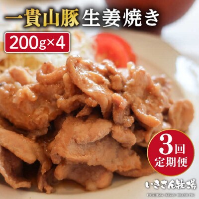 【全3回定期便】焼くだけ定番おかず!一貴山豚 生姜焼き 4パック/ いきさん牧場 [AGB016]