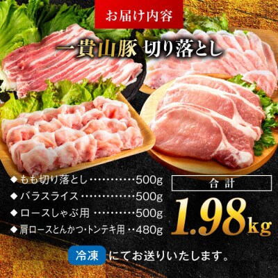 一貴山豚 精肉バラエティセット 計1980g 糸島市/いきさん牧場 豚肉 [AGB065]
