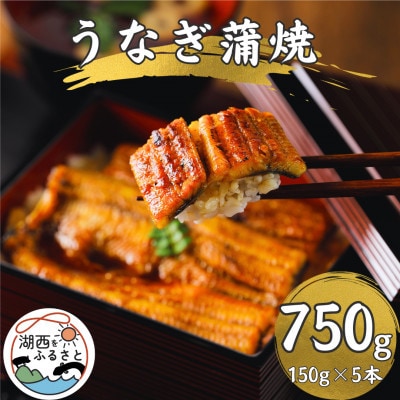 【浜名湖産 鰻】うなぎ蒲焼 約150g×5尾[かわべのうなぎ][産地直送][冷凍]
