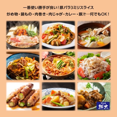 湖西市産ブランド豚「ふじのくに夢ハーブ豚」バラ肉3ミリスライス750g(250g×3P)真空・冷凍