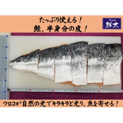 釣りエサ用「鮭の皮」フリーカット約400g(深海・中深海釣りなど)お好きなサイズにカットしてください